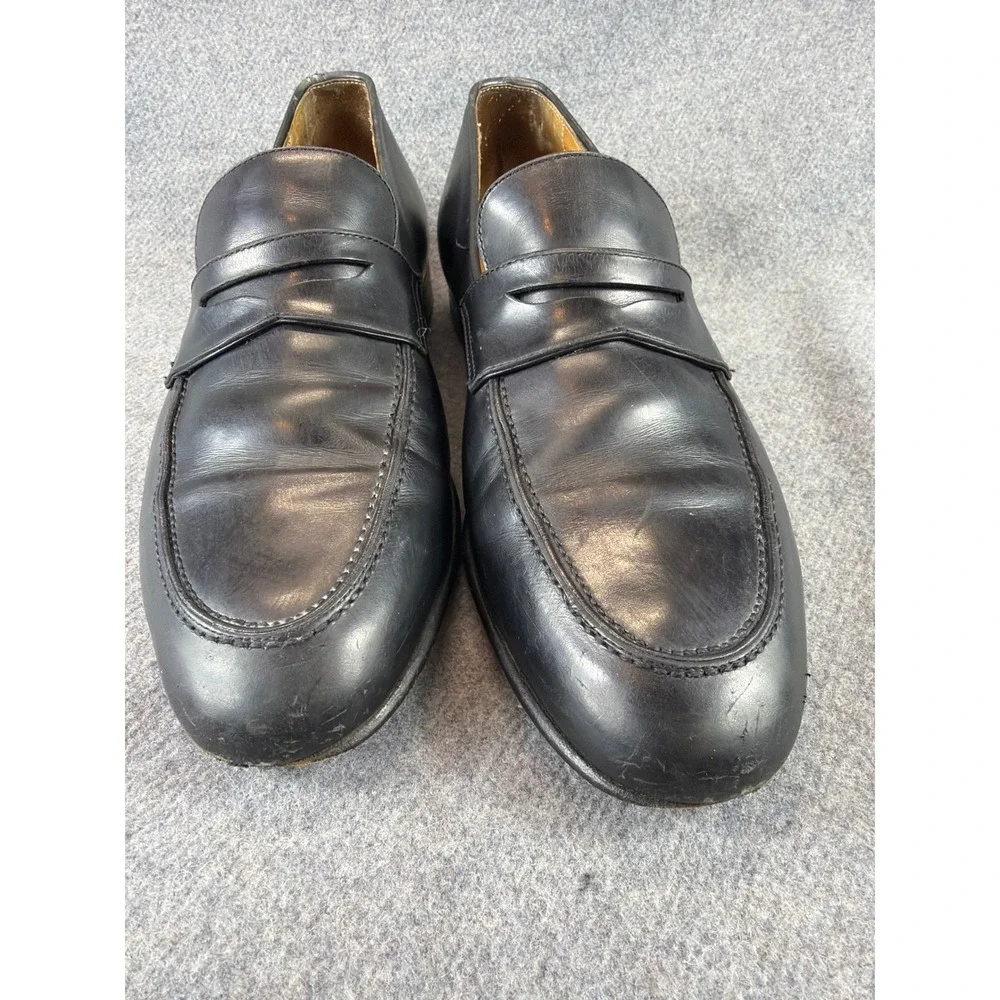 Cole Haan Penny Loafer Mens 9 B Black‎ Leather Grand Os Made In Italy Dress Shoe
